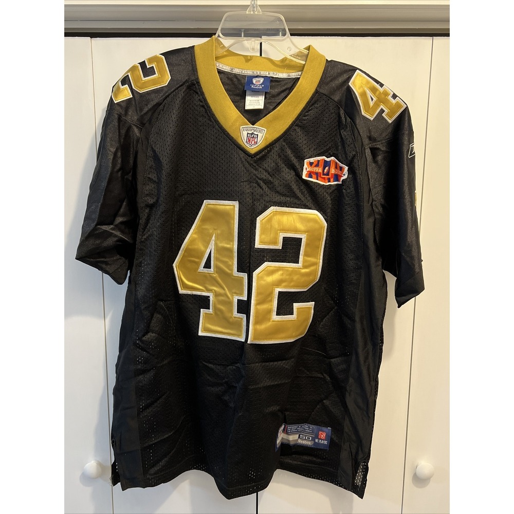 NWT Reebok NFL New Orleans Saints DARREN SHARPER‎ #42 SUPER BOWL, Sz 50 STITCHED